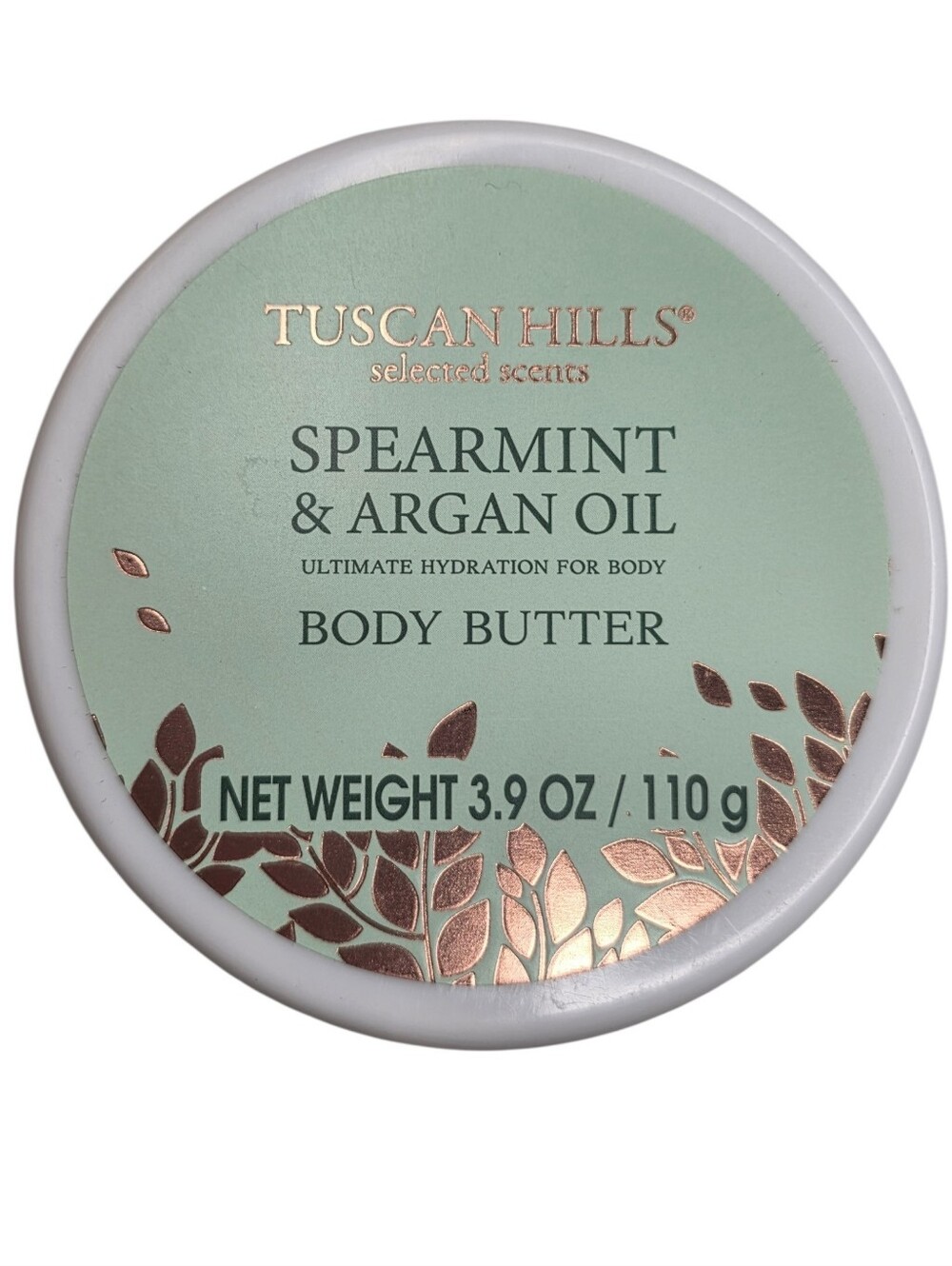 Tuscan Hills Skincare Spearmint & Argan Oil Body Butter Cream Moisturizer